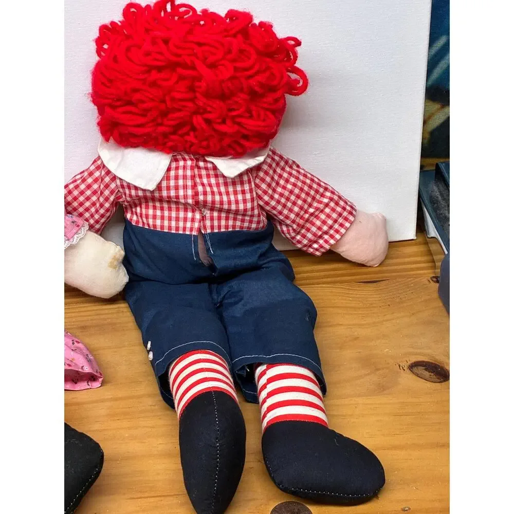 Vintage Handmade Raggedy Ann & Andy Dolls | Signed 1994, 1996 by Jackie Rebisa